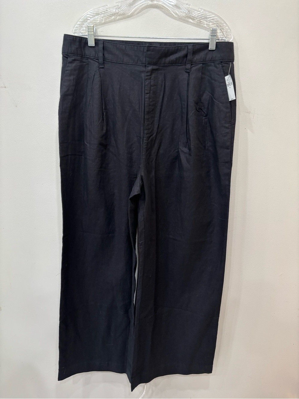 Gap Wide Leg Pleated Linen Black Pants Women’s Size 16 NEW